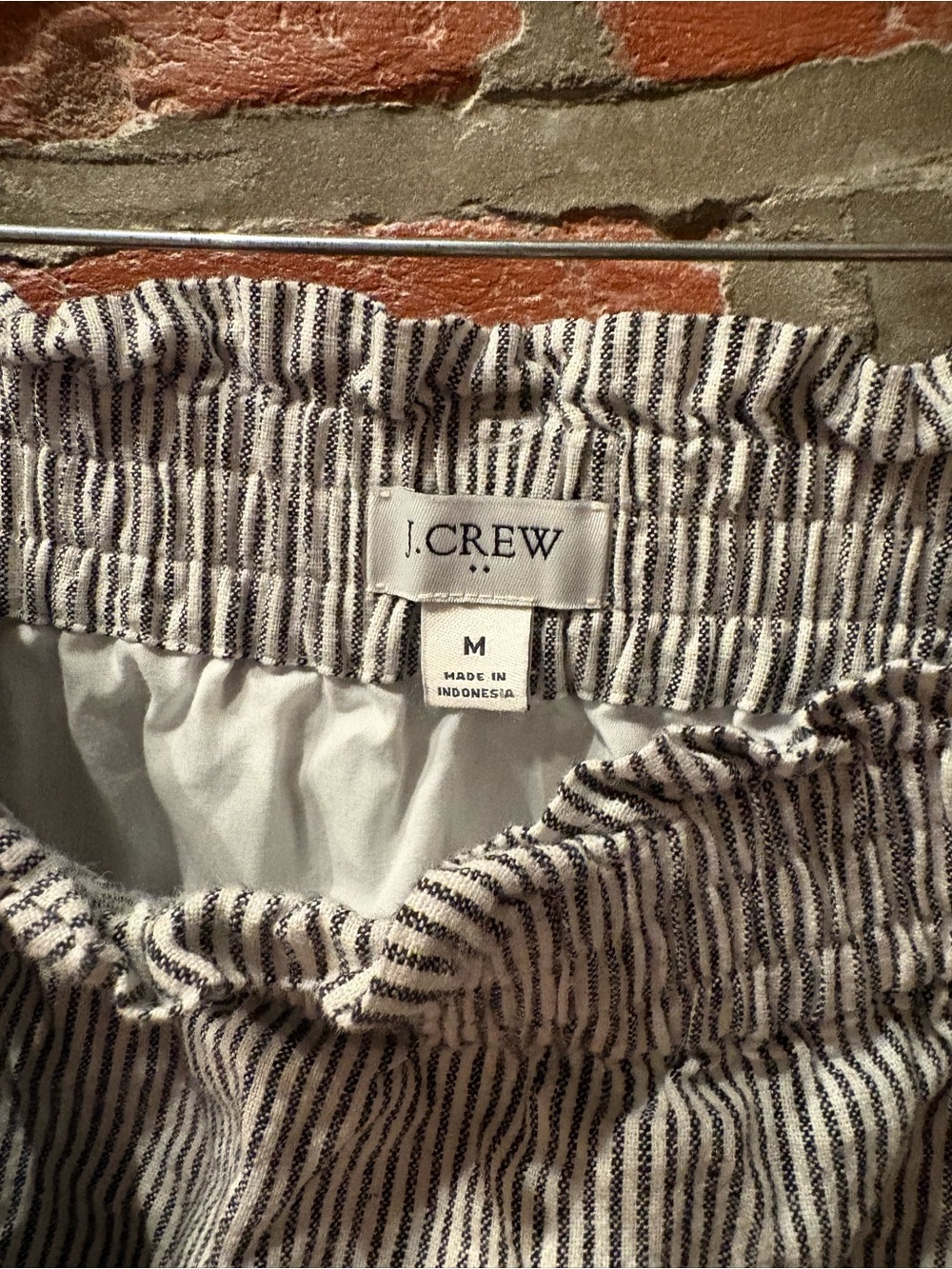 J. Crew Navy and White Striped Paperbag Waist Skirt - Picture 2 of 3
